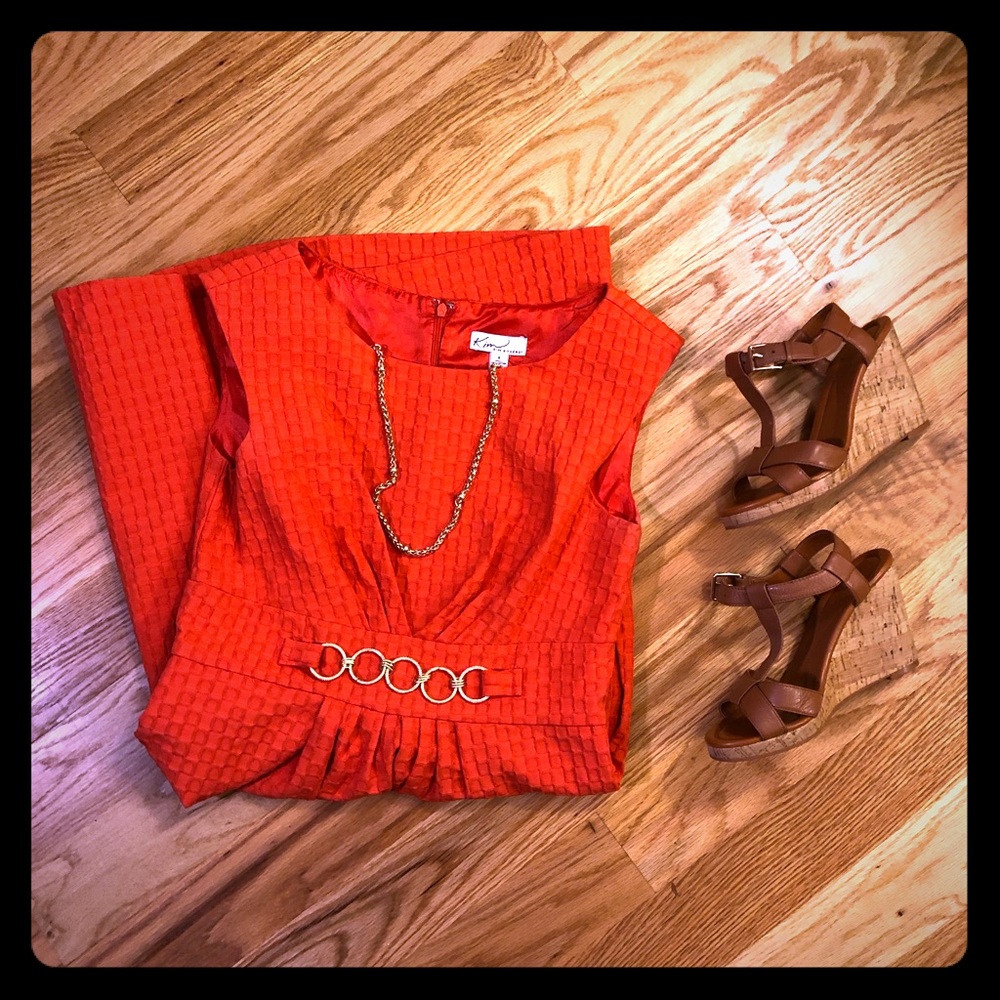 Kim Rogers size 6 coral dress.
